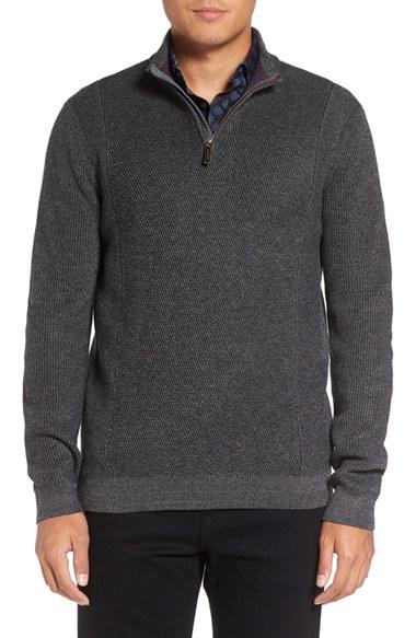 Men's Ted Baker London Funnel Neck Quarter Zip Pullover