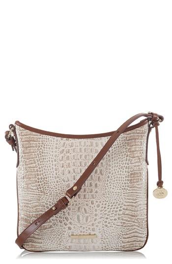Brahmin Jody Croc Embossed Leather Crossbody Bag - Beige