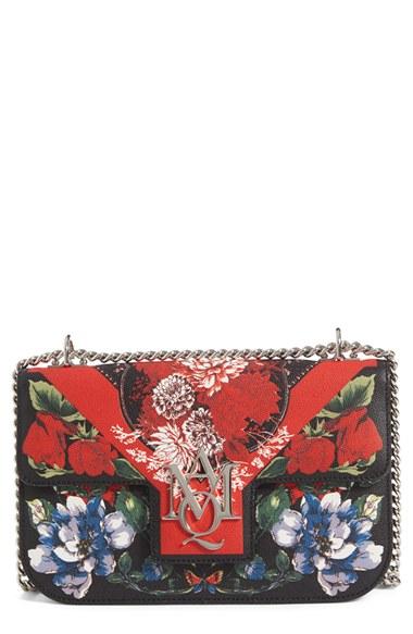 Alexander Mcqueen Medium Tablecloth Insignia Calfskin Leather Satchel -