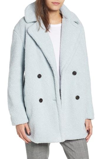 Women's Kensie Faux Fur Teddy Bear Coat - Blue