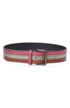 Women's Tomas Maier Leather Belt In - Melon/ Brass/ Tan