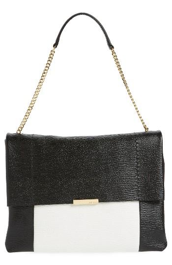 Ted Baker London Phellia Pebbled Leather Shoulder Bag - Black