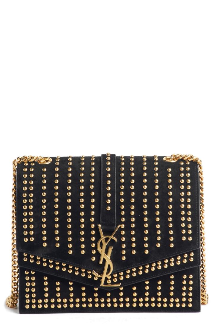 Saint Laurent Medium Sulpice Studded Leather Shoulder Bag -