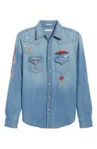 Women's Mother All My Ex's Embroidered Denim Shirt