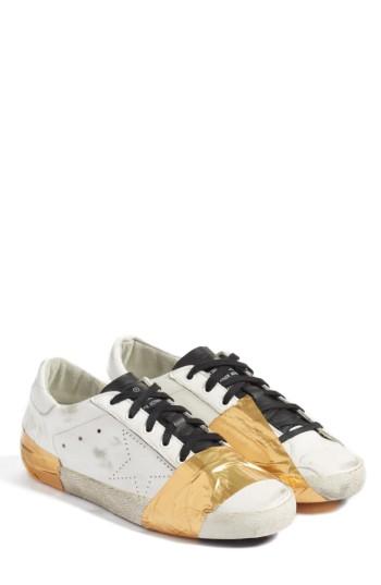 Men's Golden Goose Slide Distressed Taped Sneaker Eu - White