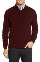 Men's Monte Rosso Cashmere Quarter Zip Sweater - Burgundy