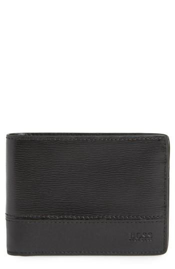 Men's Boss Focus Leather Wallet - Black
