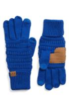 Women's Cc Rib Knit Tech Gloves, Size - Blue