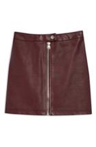 Women's Topshop Penelope Faux Leather Miniskirt Us (fits Like 0-2) - Burgundy