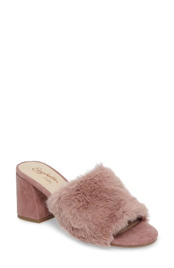 Women's Seychelles Nobody Else Faux Fur Slide Sandal .5 M - Pink