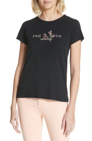 Women's Rag & Bone/jean Bouquet Graphic Tee, Size - Black