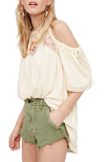 Women's Free People Fast Times Cold Shoulder Top - Ivory