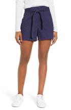 Women's Caslon Belted Twill Shorts - Blue