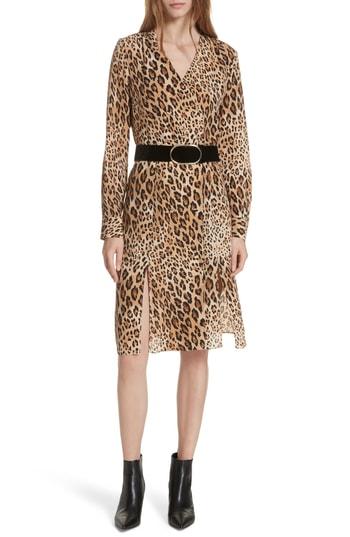 Women's Frame Sgt. Pepper Leopard Print Silk Dress - Brown