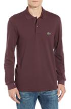 Men's Lacoste Classic Fit Long Sleeve Pique Polo (xl) - Purple