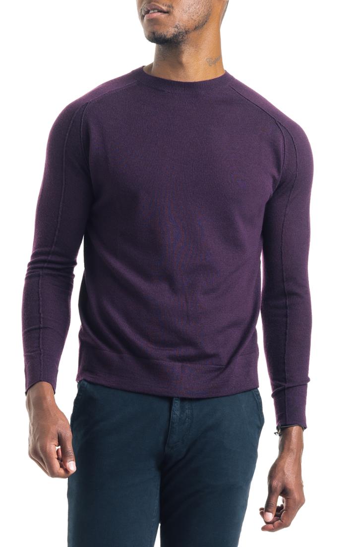 Men's Good Man Brand Modern Slim Fit Merino Wool Sweater, Size - Burgundy