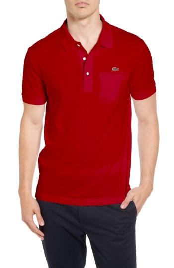 Men's Lacoste Regular Fit Pocket Pique Polo (s) - Red