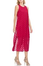 Women's Vince Camuto Diagonal Stripe Chiffon Maxi Dress, Size - Red
