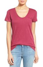 Petite Women's Caslon Relaxed Slub Knit U-neck Tee P - Purple