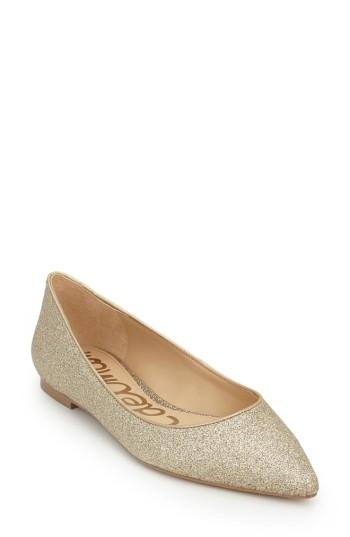 Women's Sam Edelman Rae Pointy Toe Flat M - Metallic