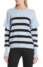 Women's Robert Rodriguez Olivia Ruffle Stripe Sweater - Blue