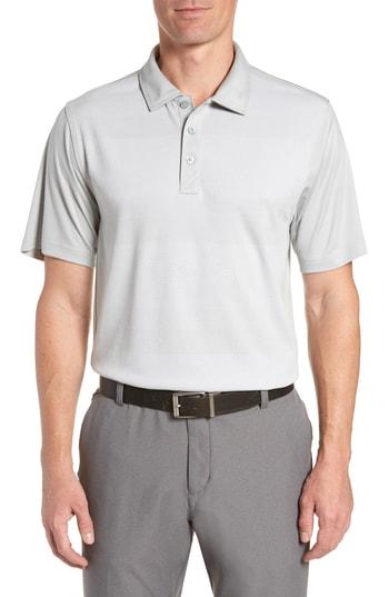 Men's Cutter & Buck Crescent Striped Polo - Grey