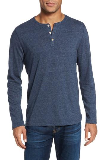 Men's Surfside Supply Long Sleeve Henley, Size - Blue