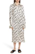 Women's Joseph Cassidy Long Zebra Silk Dress Us / 38 Fr - Ivory