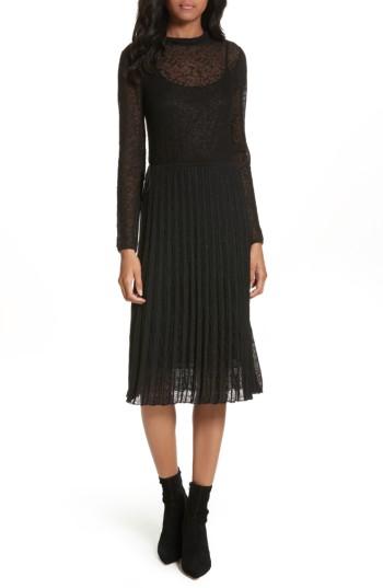 Women's M Missoni Lace Plisse Pleated Midi Dress