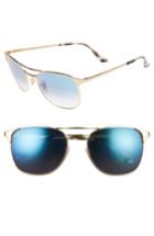 Men's Ray-ban Signet 58mm Square Sunglasses - Gold/gradient Blue