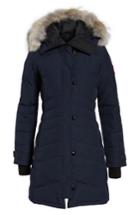 Women's Canada Goose 'lorette' Hooded Down Parka With Genuine Coyote Fur Trim (10-12) - Blue