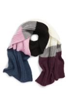 Women's Trouve Colorblock Chunky Knit Scarf, Size - Grey