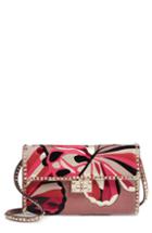 Valentino Garavani Patchwork Butterfly Leather & Textile Shoulder Bag - Pink