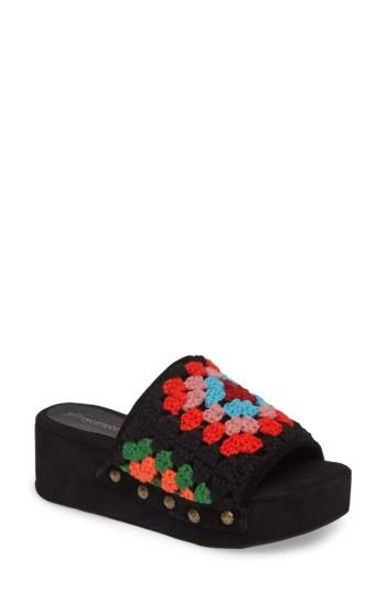 Women's Jeffrey Campbell Nonna Crocheted Platform Slide Sandal