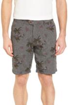Men's Ted Baker London Tropis Print Cotton Shorts R - Grey
