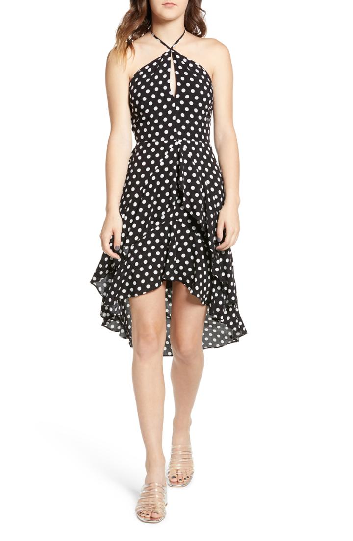 Women's Sleeveless Knit Shirring Dress - Black