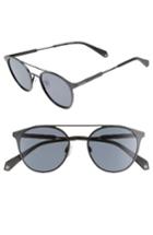 Women's Polaroid 51mm Polarized Round Stainless Steel Sunglasses - Black