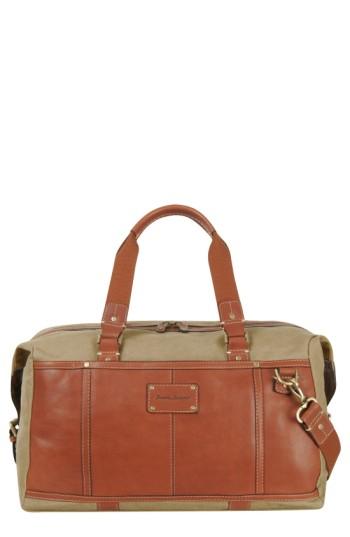 Men's Tommy Bahama Canvas & Leather Duffel Bag - Brown