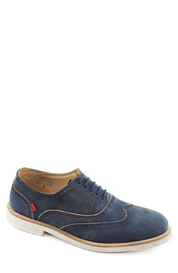 Men's Marc Joseph New York Spring Street Pebbled Wingtip Oxford M - Blue