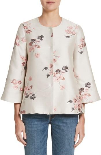 Women's Co Floral Jacquard Swing Jacket - Beige