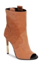 Women's Balmain Clea Logo Embossed Bootie Eu - Pink