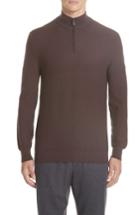 Men's Ermenegildo Zegna Quarter Zip Cotton & Silk Pullover Us / 50 Eu - Red