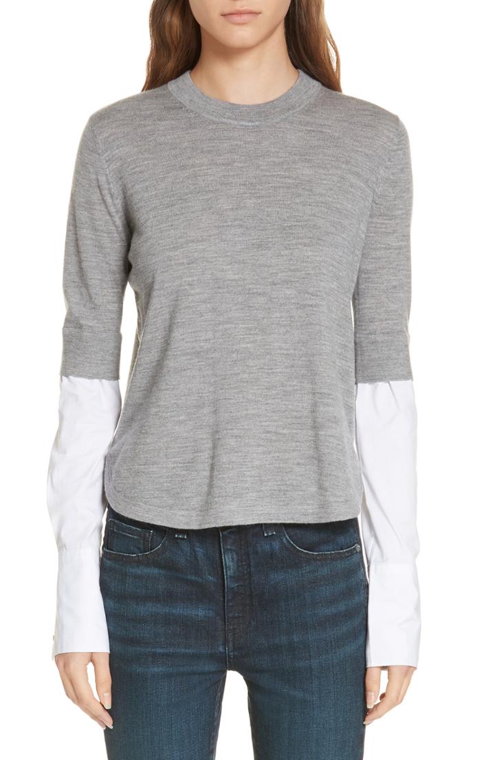 Women's Veronica Beard Roscoe Layered Sweater - Grey