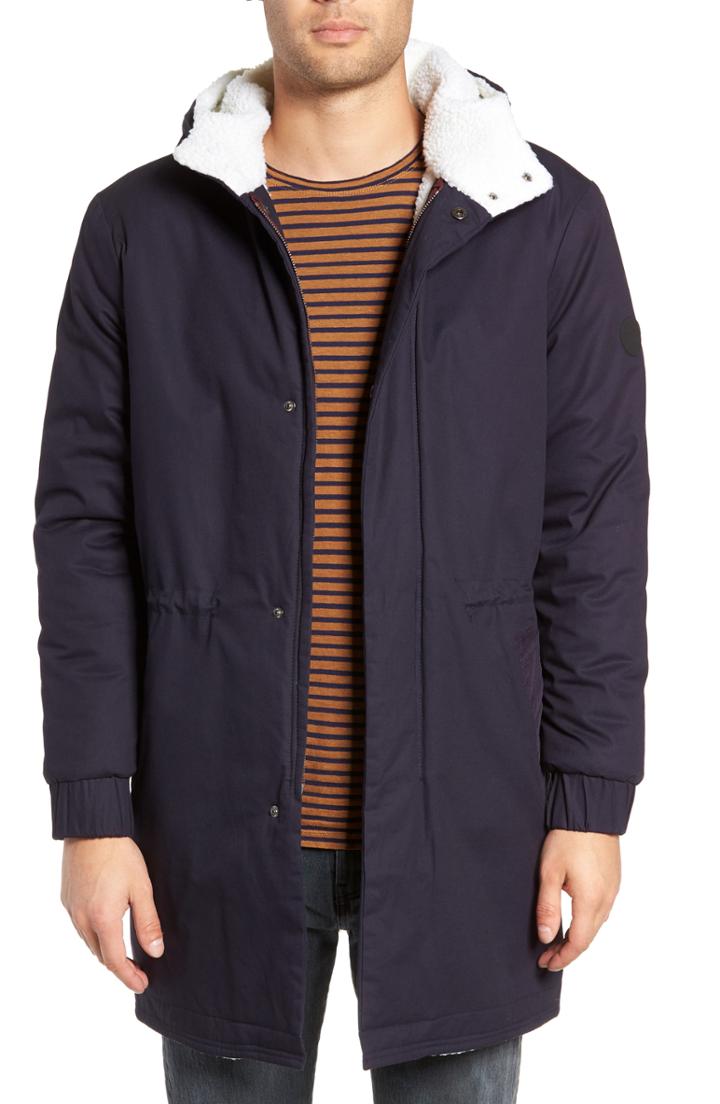 Men's Native Youth Fleece Lined Hooded Parka - Blue