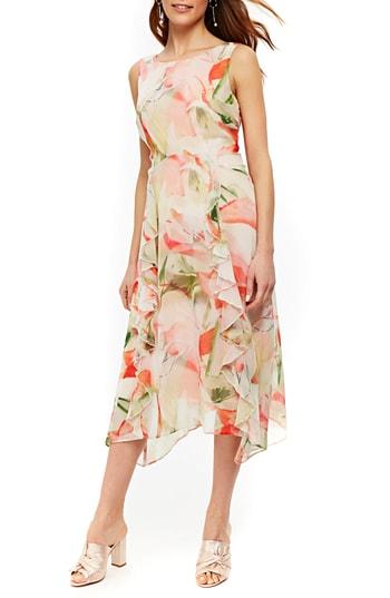 Women's Wallis Spring Floral Ruffle Dress Us / 8 Uk - Pink