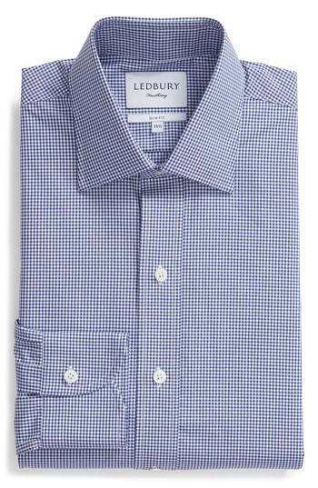 Men's Ledbury Classic Fit Gingham Dress Shirt - Blue