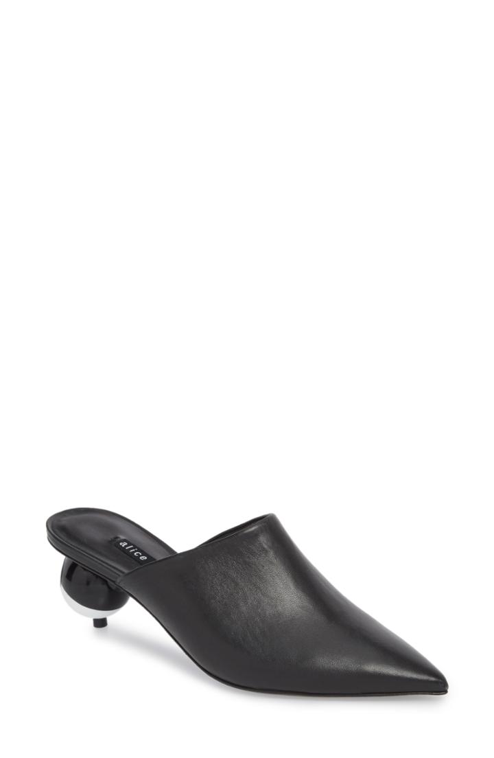 Women's Alice + Olivia Chrysta Pointy Toe Mule .5 M - Black