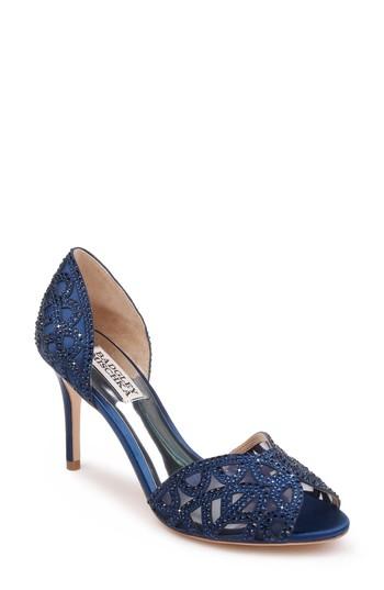 Women's Badgley Mischka Harris Peep Toe Pump M - Blue