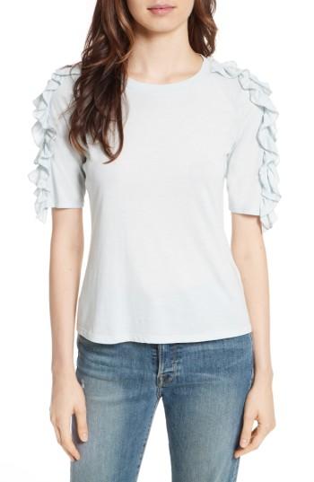 Women's Rebecca Taylor Ruffle Trim Jersey Top - Blue