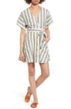 Women's Moon River Stripe Cotton Wrap Dress - Black